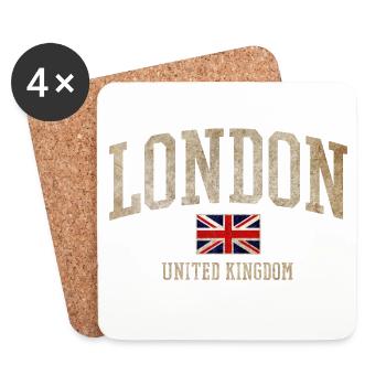 London Vintage Union Jack - Untersetzer (4er-Set) - Weiß - Vorne