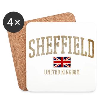 Sheffield Vintage UK Emblem - Untersetzer (4er-Set) - Weiß - Vorne