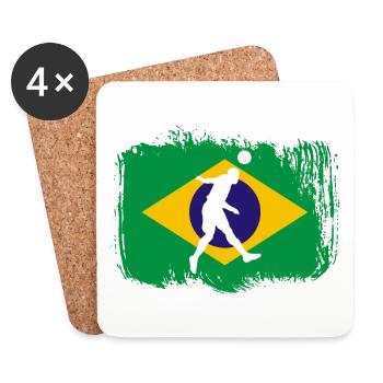 Football Brazil Sports - Coasters (set of 4) - white - Front