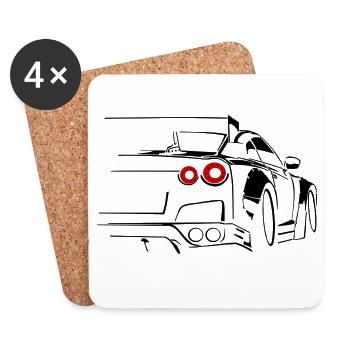 voiture de sport course tuning moteur - Dessous de verre (lot de 4) - blanc - Devant