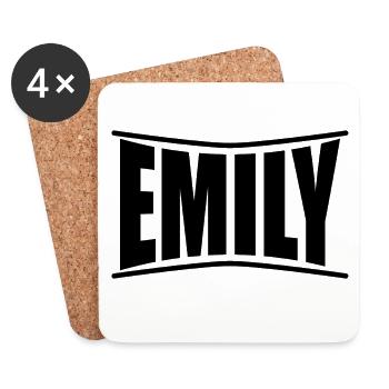 t-shirt Emily t-shirt gift idea - Coasters (set of 4) - white - Front