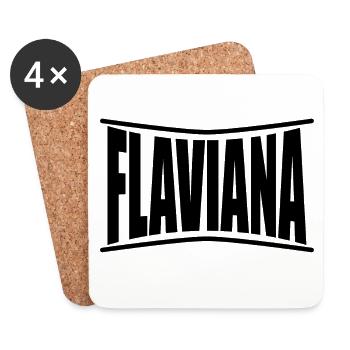 t-shirt Flaviana t-shirt gift idea - Coasters (set of 4) - white - Front
