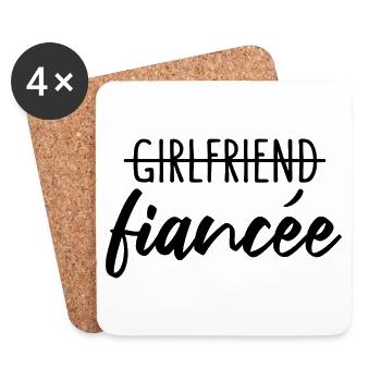 Girlfriend Fiancée Fiancée Engagement - Coasters (set of 4) - white - Front