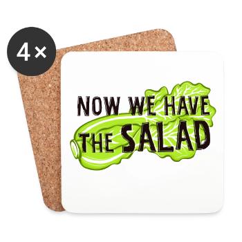 Now we have the salad. Denglisch, Salat, Veggie - Untersetzer (4er-Set) - Weiß - Vorne