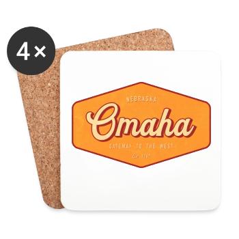 Omaha Retro Badge: Gateway to the West - Untersetzer (4er-Set) - Weiß - Vorne