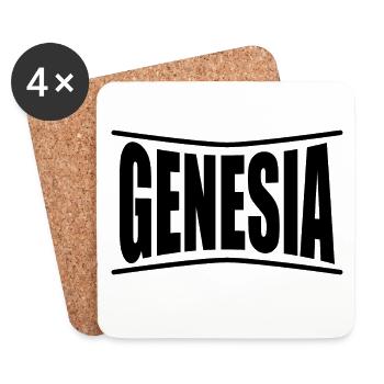 t-shirt Genesia t-shirt idée cadeau - Dessous de verre (lot de 4) - blanc - Devant