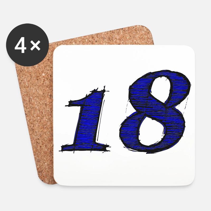 beliebte Geburtstagsgeschenke 18, GB, volljährig - Untersetzer (4er-Set) - Weiß
