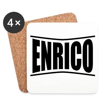 Enrico T-Shirt T-Shirt Geschenkidee - Untersetzer (4er-Set) - Weiß - Vorne