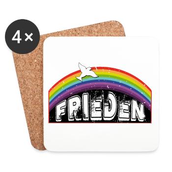 RAINBOW Rainbow PEACE - Coasters (set of 4) - white - Front