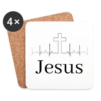 Jesus Worship bless pray - Untersetzer (4er-Set) - Weiß - Vorne
