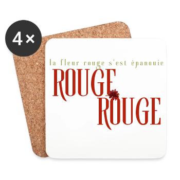 Rouge Fleur Bloom Typography - Coasters (set of 4) - white - Front