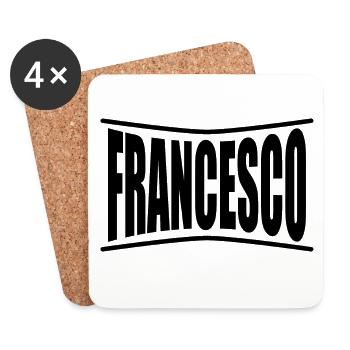 t-shirt Francesco t-shirt idée cadeau - Dessous de verre (lot de 4) - blanc - Devant