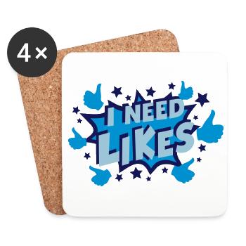 Need Likes (Comic Explosion) - Untersetzer (4er-Set) - Weiß - Vorne