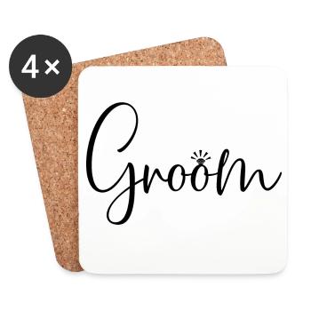 Groom Cool Matching Couple Wedding Party Mariage - Dessous de verre (lot de 4) - blanc - Devant