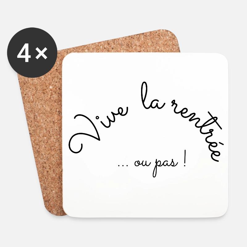 Vive la rentrée - Dessous de verre (lot de 4) - blanc