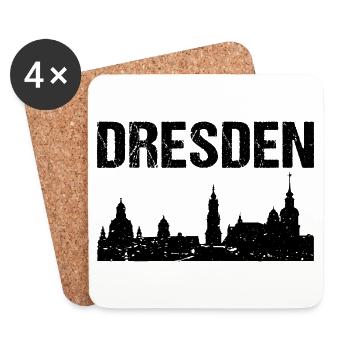 Dresden Skyline Stadt Dresden - Untersetzer (4er-Set) - Weiß - Vorne