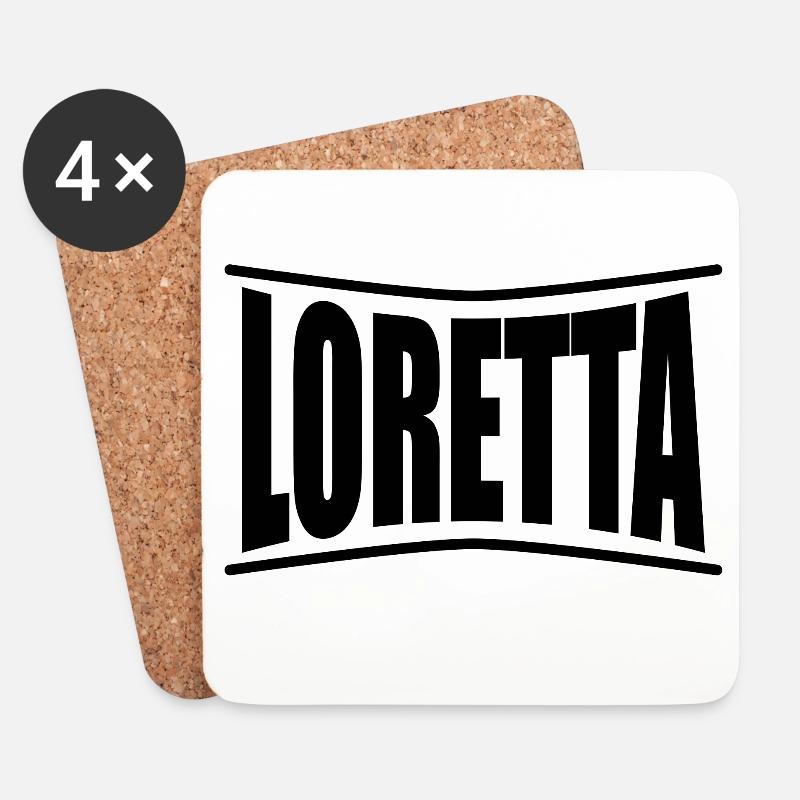 T-Shirt Loretta T-Shirt Geschenkidee - Untersetzer (4er-Set) - Weiß