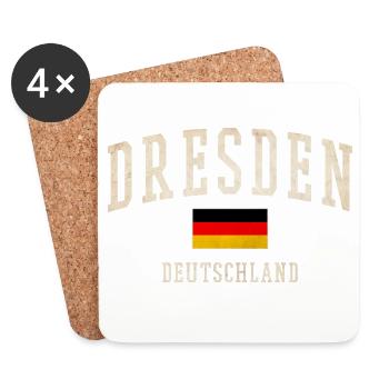 Dresden Flag Vintage Design - Dessous de verre (lot de 4) - blanc - Devant