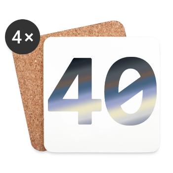 Geburtstagsshirts, 40 Tagesanbruch - Untersetzer (4er-Set) - Weiß - Vorne