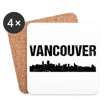 Ligne d’horizon de Vancouver - Dessous de verre (lot de 4) - blanc - Devant