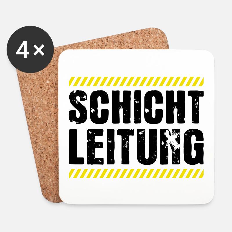 Schichtleitung Chef Beruf Humor - Untersetzer (4er-Set) - Weiß