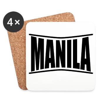 Name T-Shirt Manila T-Shirt Geschenkidee T-Shirt - Untersetzer (4er-Set) - Weiß - Vorne