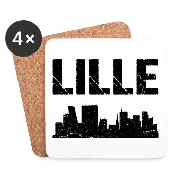 Lille Skyline Frankreich Stadt Lille - Untersetzer (4er-Set) - Weiß - Vorne