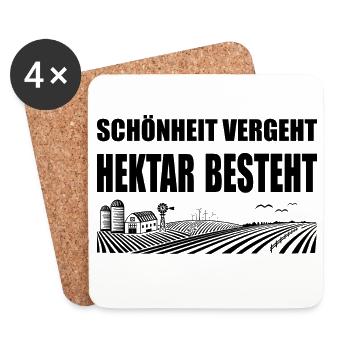 Schönheit vergeht Hektar besteht, Grundstück, Land - Untersetzer (4er-Set) - Weiß - Vorne