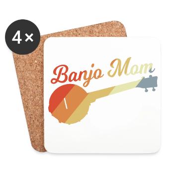 Banjo Mama - Untersetzer (4er-Set) - Weiß - Vorne
