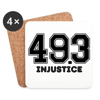 pension reform, Macron, injustice - Coasters (set of 4) - white - Front