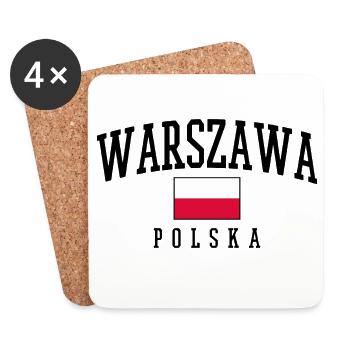 Minimalistische Polnische Flagge Farbblock - Untersetzer (4er-Set) - Weiß - Vorne