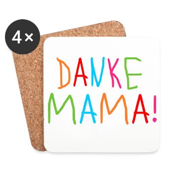 KINDERSCHRIFT SCHRIFTZUG DANKE MAMA - MUTTERTAG - Untersetzer (4er-Set) - Weiß - Vorne