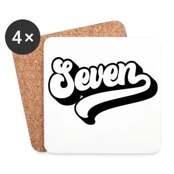 Seven 7th Birthday Kids Boys Girls 7 Years Old - Coasters (set of 4) - white - Front