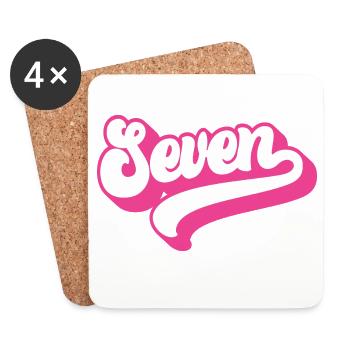 Seven 7th Birthday For Girls 7 Years Old - Coasters (set of 4) - white - Front