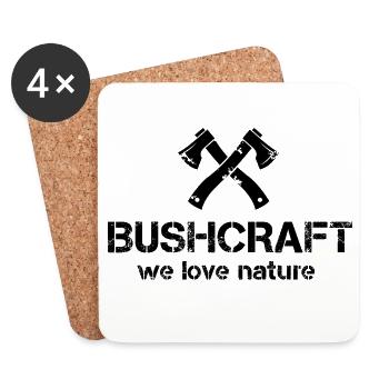 bushcraft logo survival symbol Team nature love - Coasters (set of 4) - white - Front