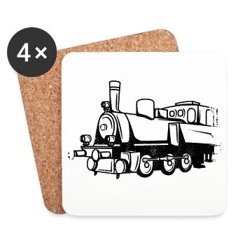 Dessin de train - Dessous de verre (lot de 4) - blanc - Devant