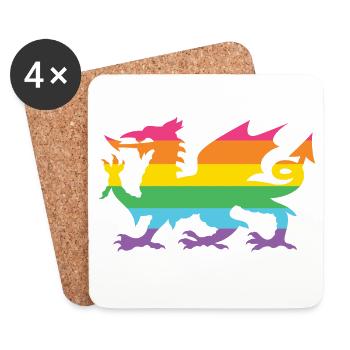 Pride Month LGBTQ - LGBTQ Walisischer Drache - Untersetzer (4er-Set) - Weiß - Vorne