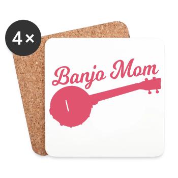 Banjospieler Mutter - Untersetzer (4er-Set) - Weiß - Vorne