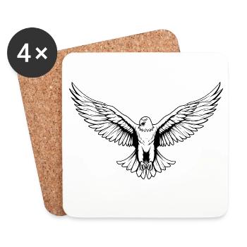 L’aigle déploie des ailes - oiseaux mouches nature animale - Dessous de verre (lot de 4) - blanc - Devant
