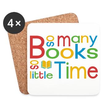 Tant de livres, si peu de temps - Dessous de verre (lot de 4) - blanc - Devant