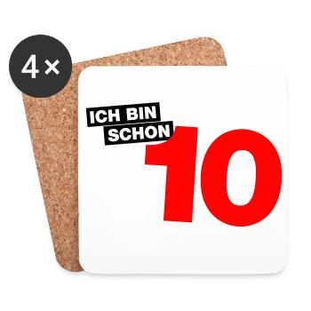 Ich bin schon 10 - Untersetzer (4er-Set) - Weiß - Vorne
