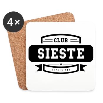 Club Sieste - Humour Détente - Dessous de verre (lot de 4) - blanc - Devant