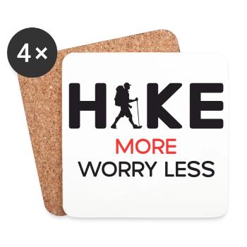 Hike More Worry Less - Hiking Gift - Coasters (set of 4) - white - Front