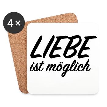 Liebe ist möglich - Untersetzer (4er-Set) - Weiß - Vorne