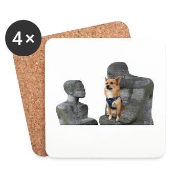 My Dog Is My Hero quer - Untersetzer (4er-Set) - Weiß - Vorne