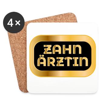 Geschenke für Zahnärztin - ZAHNMEDIZINERIN - Untersetzer (4er-Set) - Weiß - Vorne