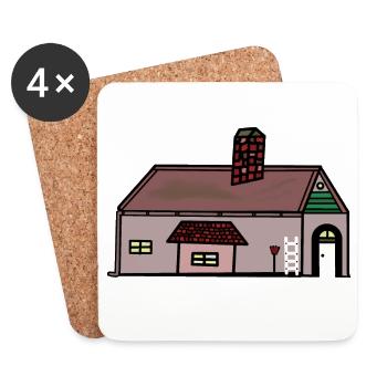 Farm Village Rural Northern Germany Farmer - Coasters (set of 4) - white - Front