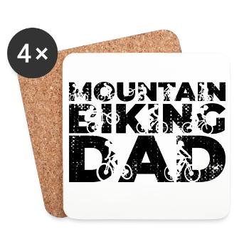 Mountain Biking Dad - Coasters (set of 4) - white - Front