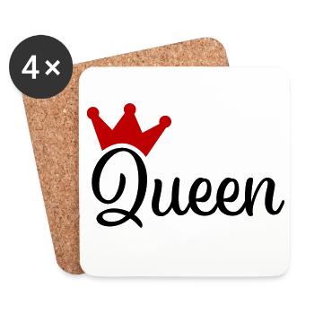 Queen with Crown - Coasters (set of 4) - white - Front