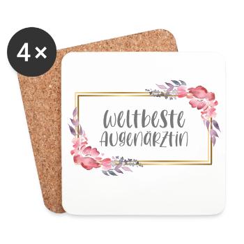 Augenärztin Ärztin Doktorin Beruf Geschenk - Untersetzer (4er-Set) - Weiß - Vorne